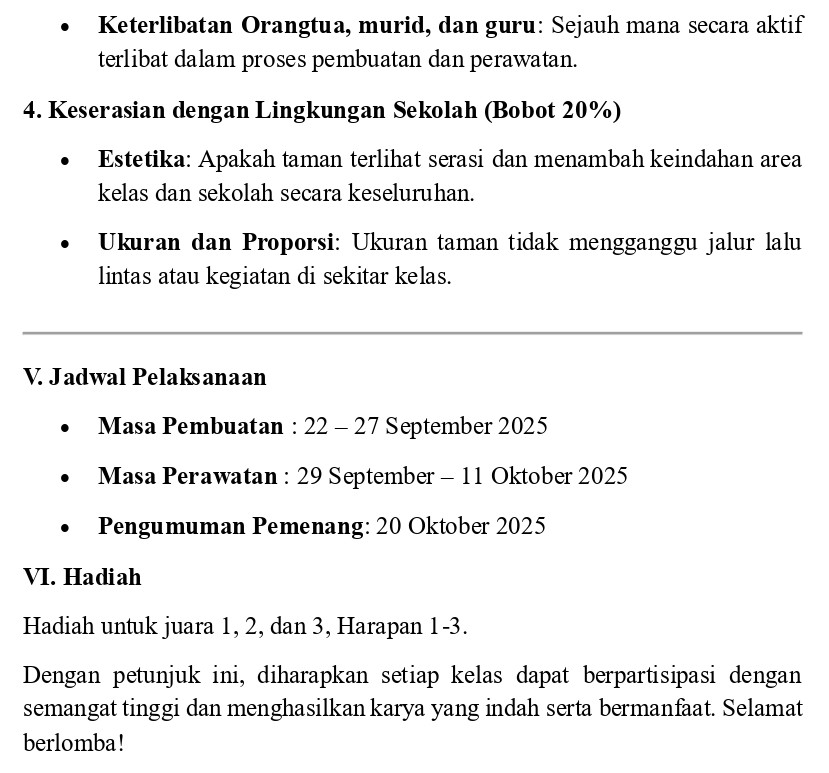 Juknis Lomba Membuat Taman Kelas
